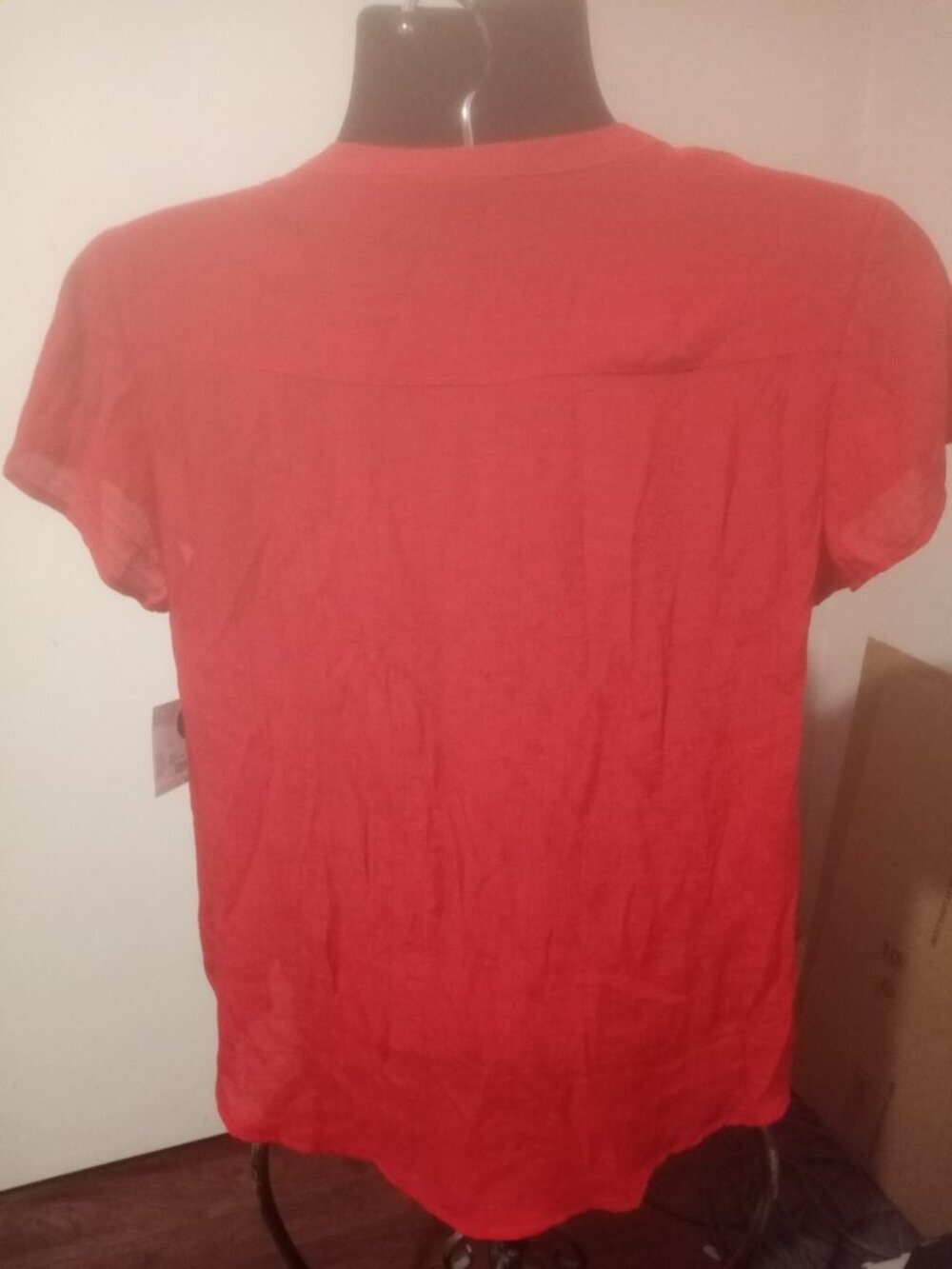 New Women's Liz Claiborne Red Short Sleeve Top Size PL Petite Large L NWT - Picture 6 of 10